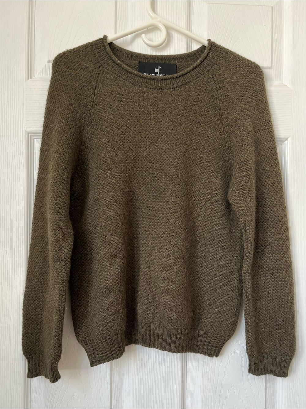 Peruvian Connection 100% Alpaca rollneck Waffle-Knit Crewneck Pullover Sweater